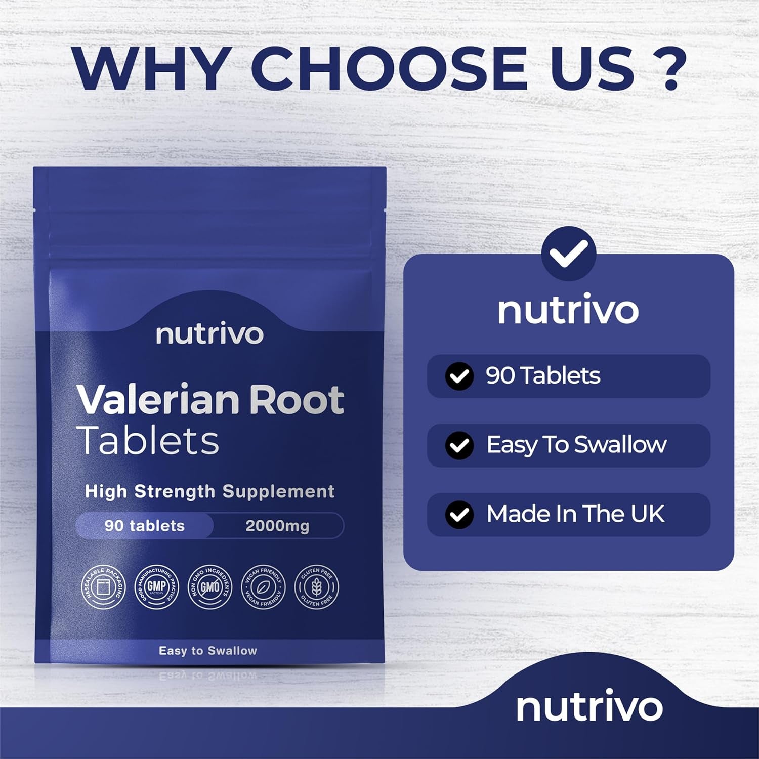 Valerian Root Tablets - 90 Tablets | Good Alternative to Valerian Root Capsules, Valerian Tincture or Valerian Drops | Vegan & UK Made