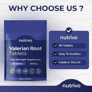 Valerian Root Tablets - 90 Tablets | Good Alternative to Valerian Root Capsules, Valerian Tincture or Valerian Drops | Vegan & UK Made