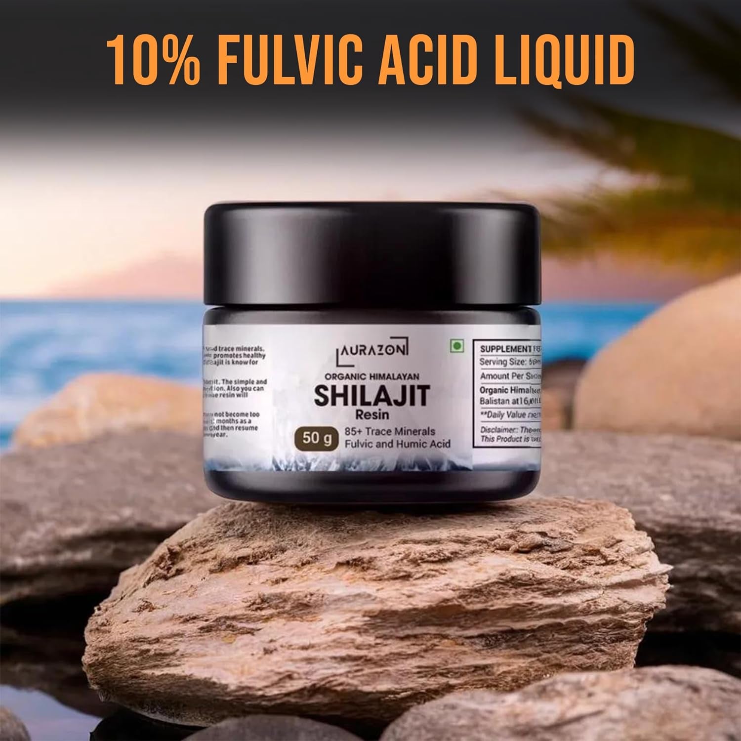 Pure Organic Himalayan Shilajit Resin,Gold Grade 50G Shilajit, Rich in Fulvic & Humic Acid 2 Months Supply