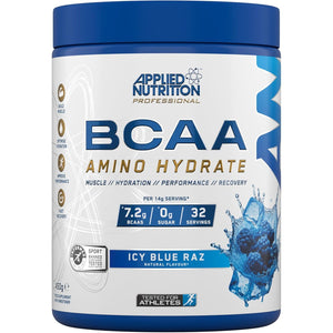 Applied Nutrition BCAA Powder - Branched Chain Amino Acids Bcaas Supplement, Amino Hydrate Intra Workout & Recovery Energy Drink (450G - 32 Servings) (ICY Blue Raz)
