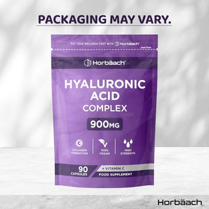 Hyaluronic Acid Supplement 900Mg | 90 Vegan Capsules | High Strength Bioavailable Formula with Vitamin C | by Horbaach