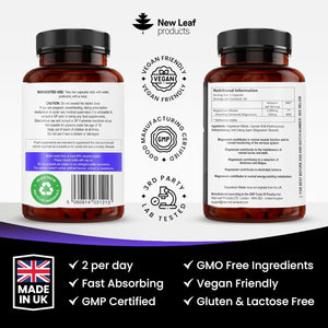 Magnesium Supplements 1000Mg - Pure Magnesium Malate Capsules - Bones & Sleep Support - High Absorption Elemental - Vegan High Strength - 2 Months Supply