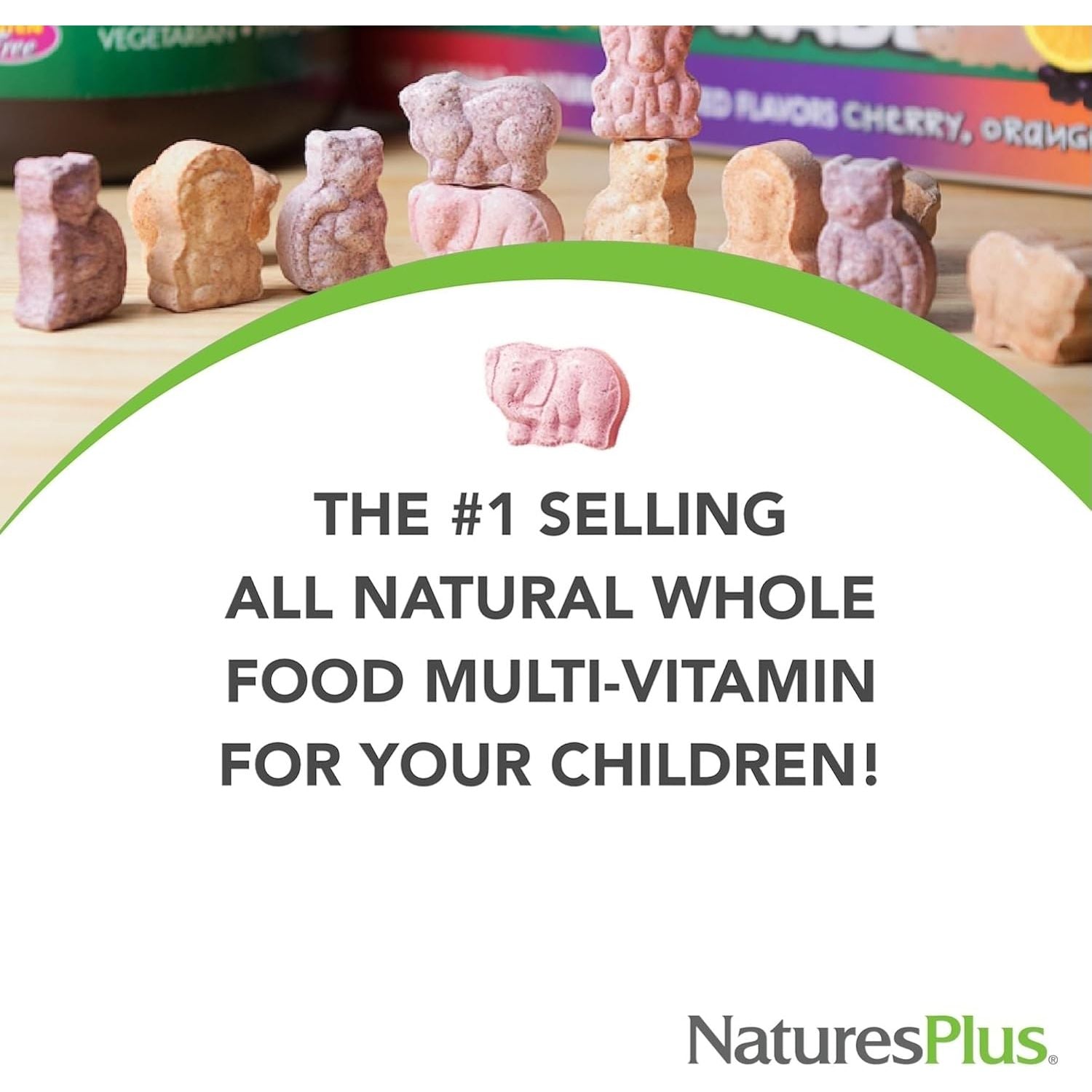 Naturesplus Animal Parade Gold Children’S Multivitamin - Animal Shaped Chewable Multi for Kids - Assorted Flavours - Vegan, Gluten Free - 120 Chewable Tablets