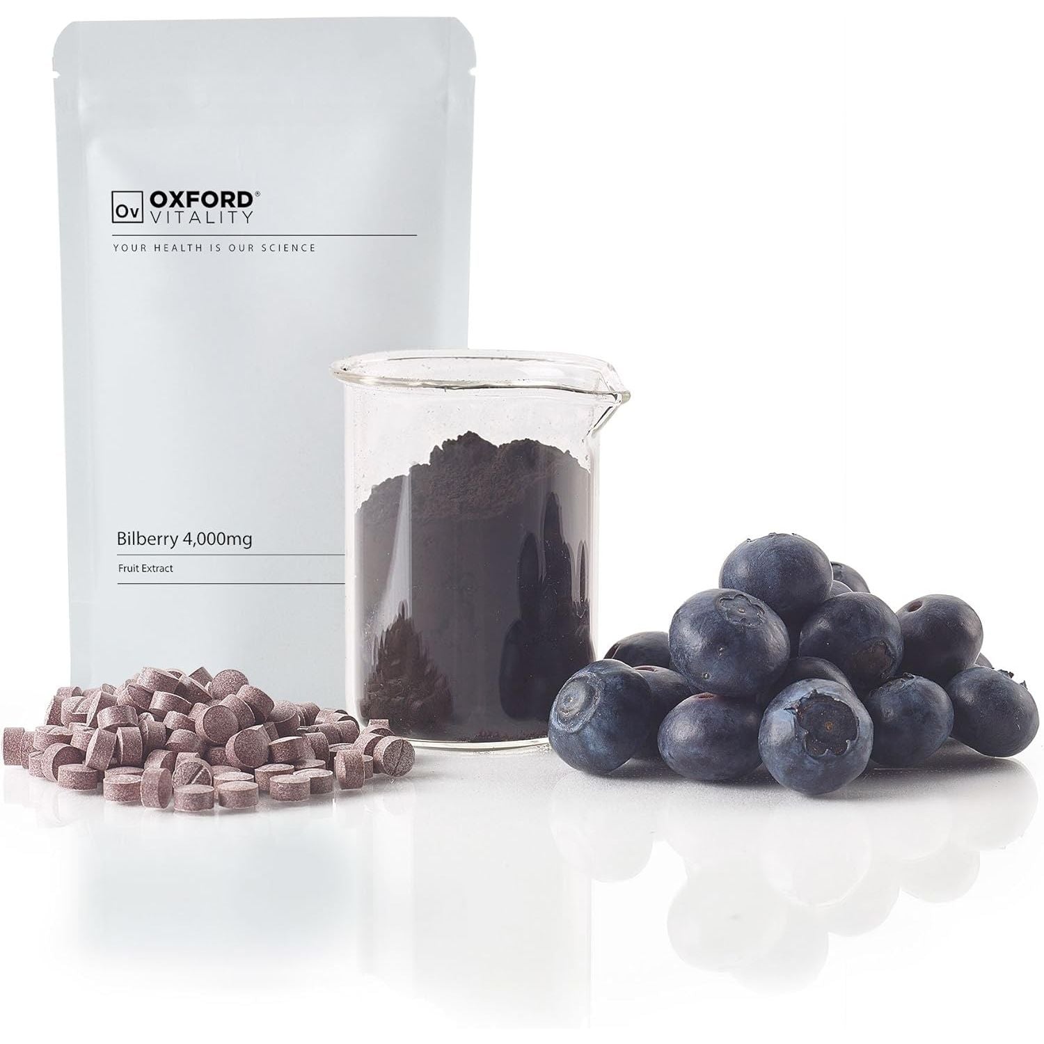 Bilberry Supplements | Extra Strength 4000Mg Tablets for Eye Health & Antioxidant Support | Oxford Vitality ® (120)