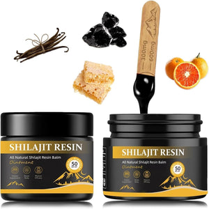 Pure Shilajit Himalayan Resin, Gold Seal Pure Shilajit Enriched with Acid Fulvic, Essential Minerals and 85+ Trace Elements to Boost Energy and Immunity, 50G in a Box of 2.
