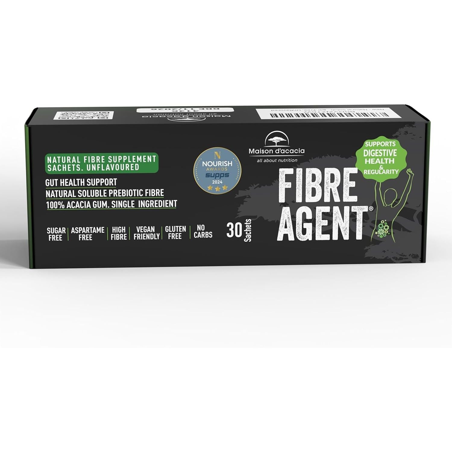 Fibre Supplement 30 Sachets. Natural Gut Health Award Winner. Soluble High Fiber Drink. Unflavoured. Regularity & Gentle Constipation Relief. Zero Sugar, No Aspartame. Psyllium Husk Inulin Alternative