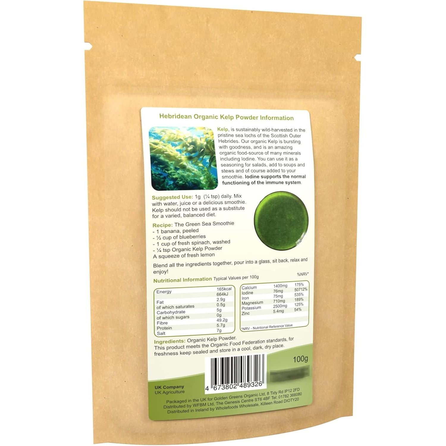 Golden Greens Organic Hebridean Kelp Powder