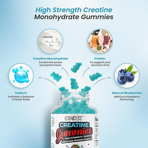 Creatine Monohydrate Gummies 5000Mg - Workout Gym Supplement - 60 Creatine Gummies