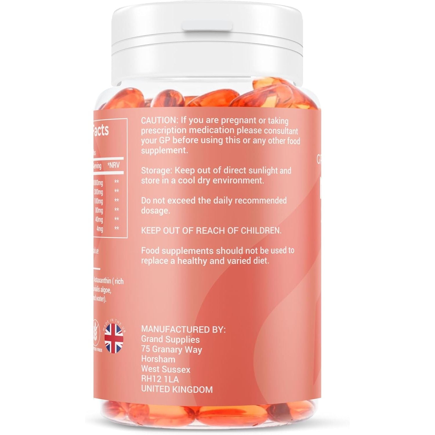 Norwegian Salmon Oil with Astaxanthin 1000Mg - 4 Months / 120 Days Supply - Pink Peptide Omega 3 6 9 Capsules High Strength - Rich in EPA, DHA & DPA, Burpless Taste