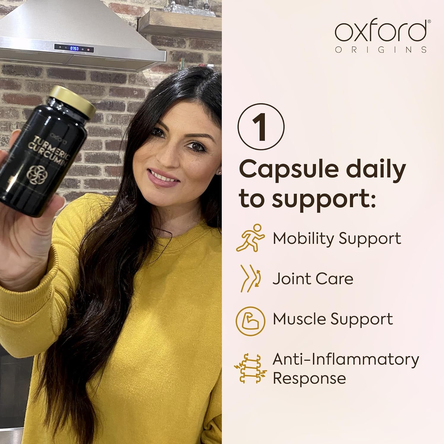 Advanced Turmeric and Black Pepper Capsules Made in the UK | ONE per Day Turmeric Supplement with Ginger & Black Pepper | High Absorption Tumeric Supplement Joints Care | 2 Month Supply - 60 Capsules