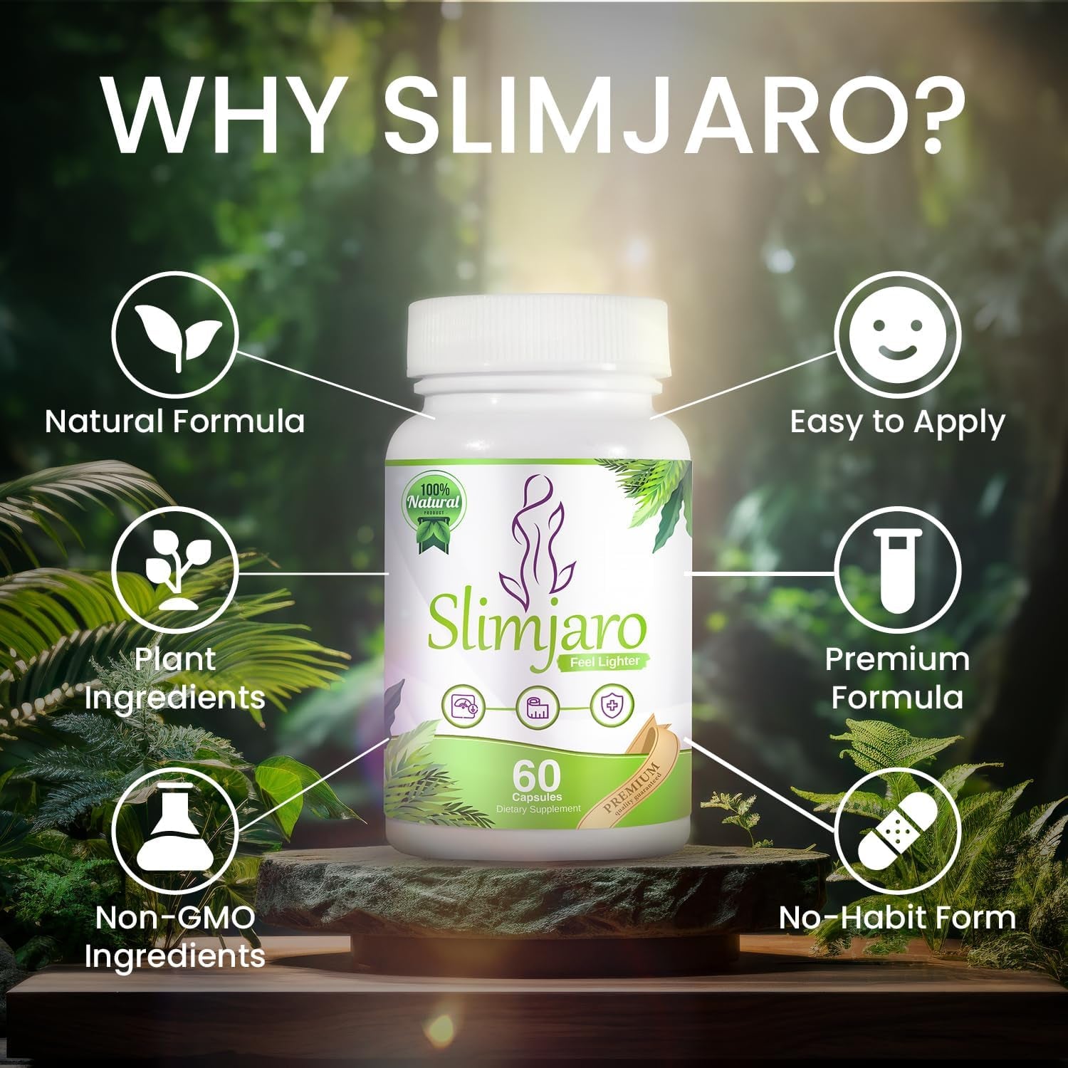 Slimjaro Pro Weight Management Capsules – Natural Energy & Metabolism Support with L-Carnitine, Garcinia Cambogia, 60 Vegan Capsules
