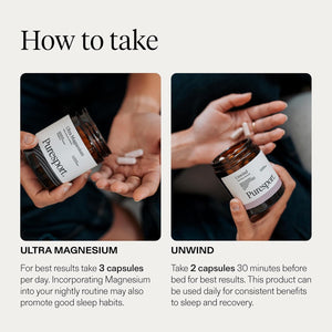 Puresport Ultimate Sleep Bundle | 1 X Ultra Magnesium (90 Capsules) & 1 X Unwind Nootropic (60 Capsules) | Improved Sleep Quality | Reduced Stress | Optimised Cognitive Performance | Supports Recovery