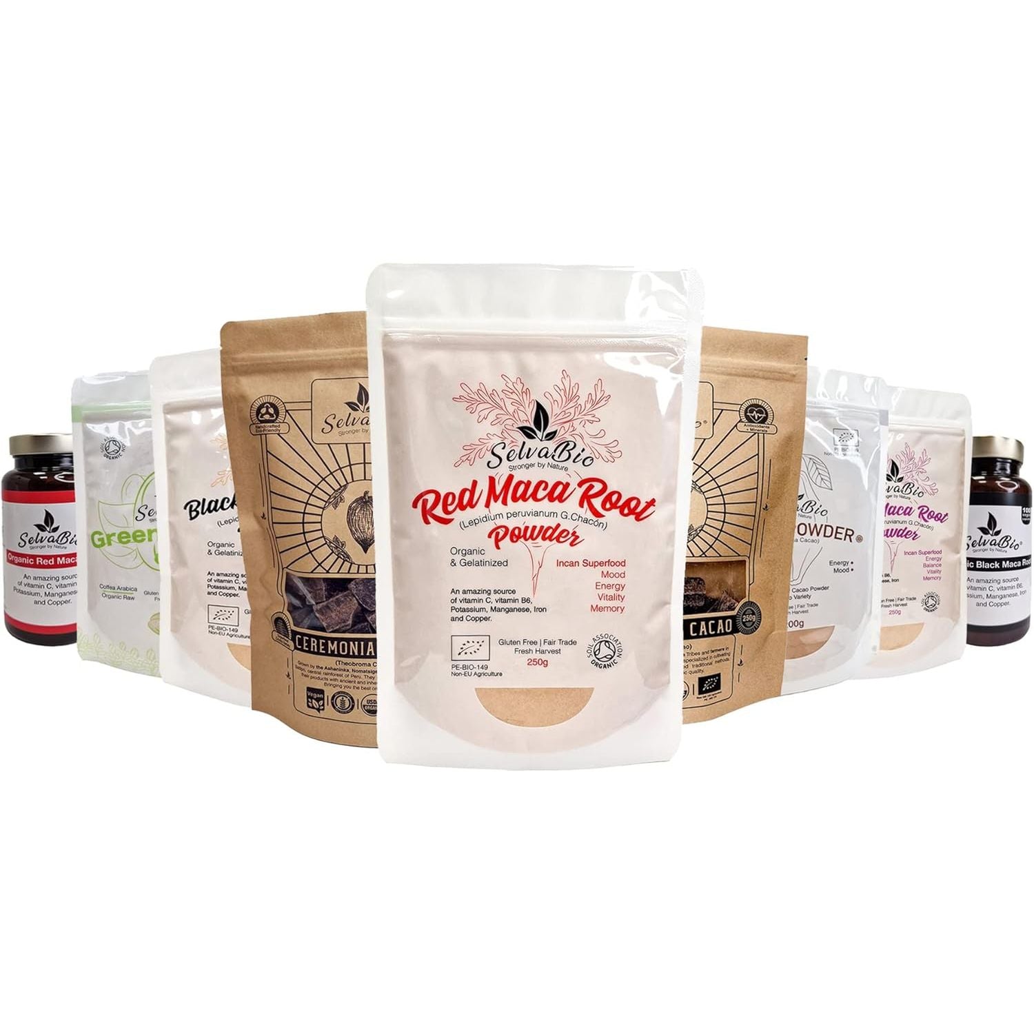 Organic Red Maca Root Gelatinized Powder, Soil Association Certified, 250G from the High Peruvian Mountains.