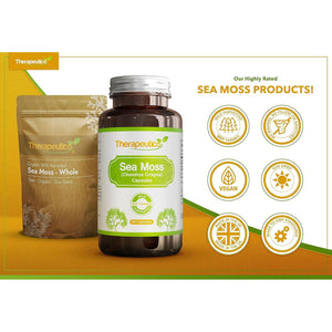 Sea Moss Capsules | Wild Harvested | 60 Veg Capsules | Full Spectrum | Chondrus Crispus | Premium Supplement | Vegan | No Binders, Fillers, Additives | UK Made