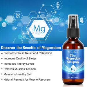 Magnesium Spray - Pure Magnesium Oil for Feet, 100% Natural Topical Magnesium Foot Body Skin Nourish Spray, Magnesium Spray for Sleep (2 Pack 2X60Ml)