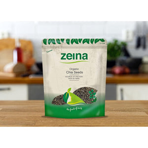 Zeina Organic Chia Seeds (1Kg) - Freshly Packed Natural Organic Raw Chia Seeds Source of Protein and Fibre for Vegetarian and Vegan Diets, Kosher Approved