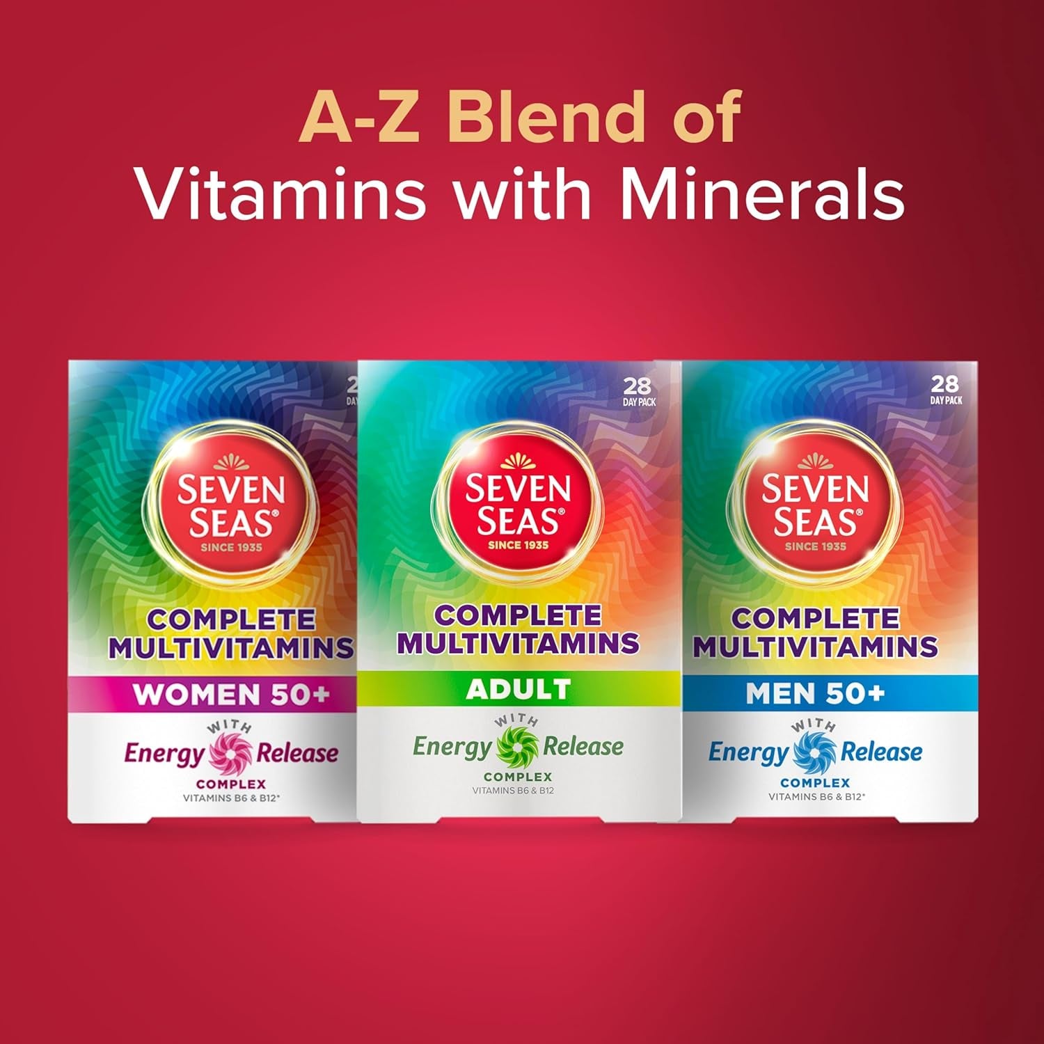 Seven Seas Complete Multivitamins Adult with Vitamin C, Vitamin D, Zinc plus Energy Release Complex 1 with Vitamins B6 and B12, 28 Tablets, 4-Week Supply