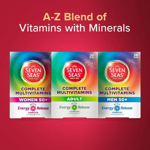 Seven Seas Complete Multivitamins Adult with Vitamin C, Vitamin D, Zinc plus Energy Release Complex 1 with Vitamins B6 and B12, 28 Tablets, 4-Week Supply