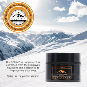 Shilajit Resin Mountain Gold Shilajit, Natural Himalayan Shilajit - 100% Pure Shilajit, Rich in Fulvic Acid 77%, 84+ Trace Minerals, Lab Tested, 600Mg Max Potency, Shilajit Pure, Vegan