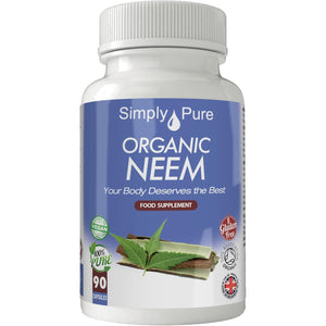 Simply Pure Organic Neem Capsules for Natural Detox & Oral Health | 500Mg X 90 Capsules | 100% Pure Soil Association Certified | Gluten Free | GM Free | Vegan