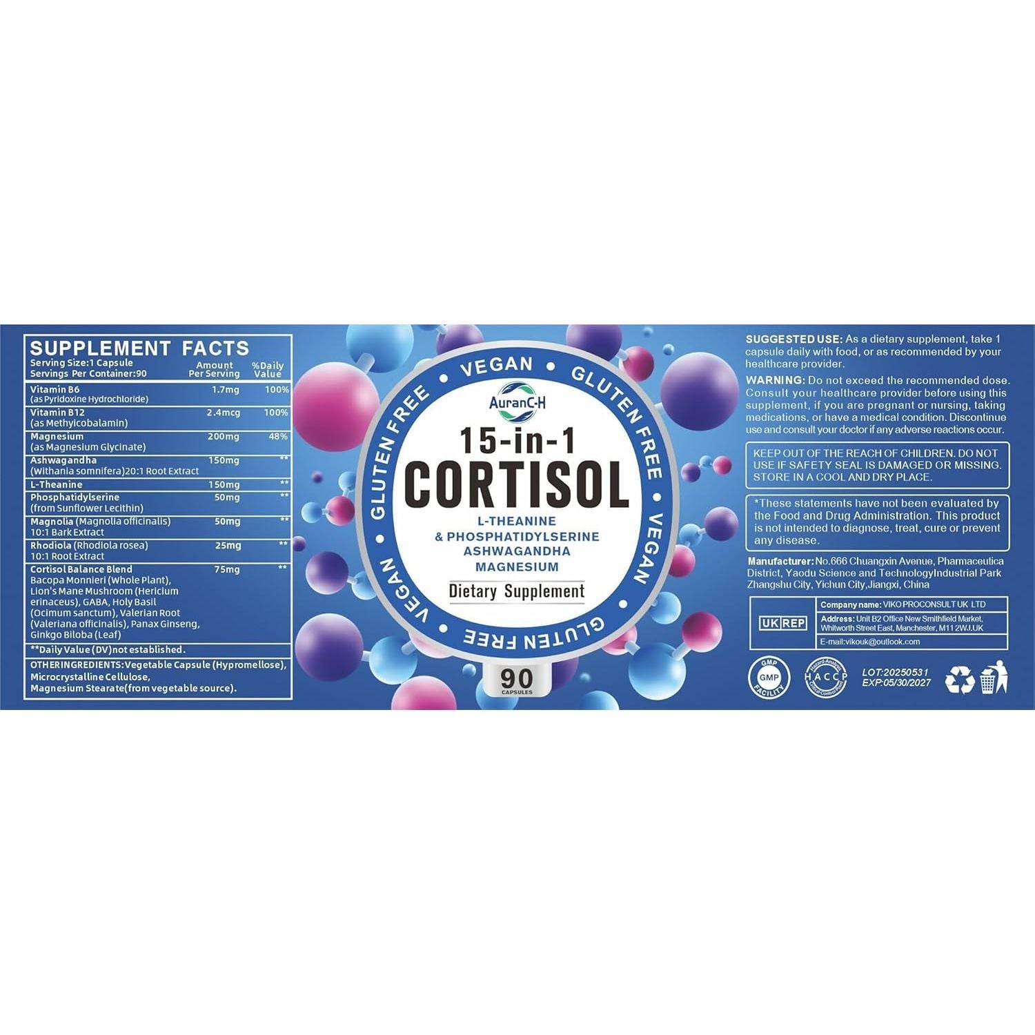 Cortisol Detox Supplement Men Women - Reduce Lower Cortisol High Cortisol Reducer Blocker Control - Supports Stress Mood Rest Adrenal Calm Relax with Ashwagandha L-Theanine Magnesium