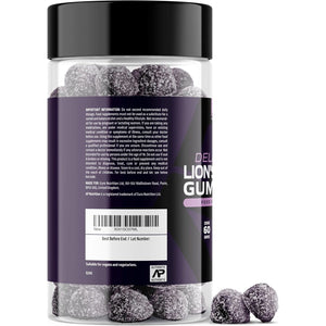 Lions Mane Gummies - 1000Mg Lions Mane Mushroom Gummies - Delicious Mixed Berry Flavour Mushroom Supplement (60 Vegan Gummies)