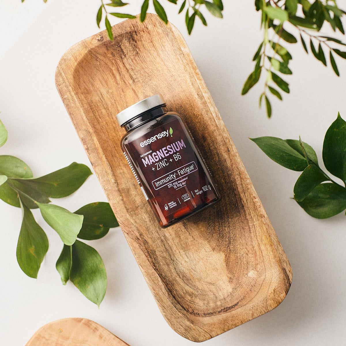 Essensey Magnesium + Zinc + Vitamin B6 Complex - Magnesium Supplements - Immune Support, Energy Boost, and Bone Health - Vegan - 120 Capsules