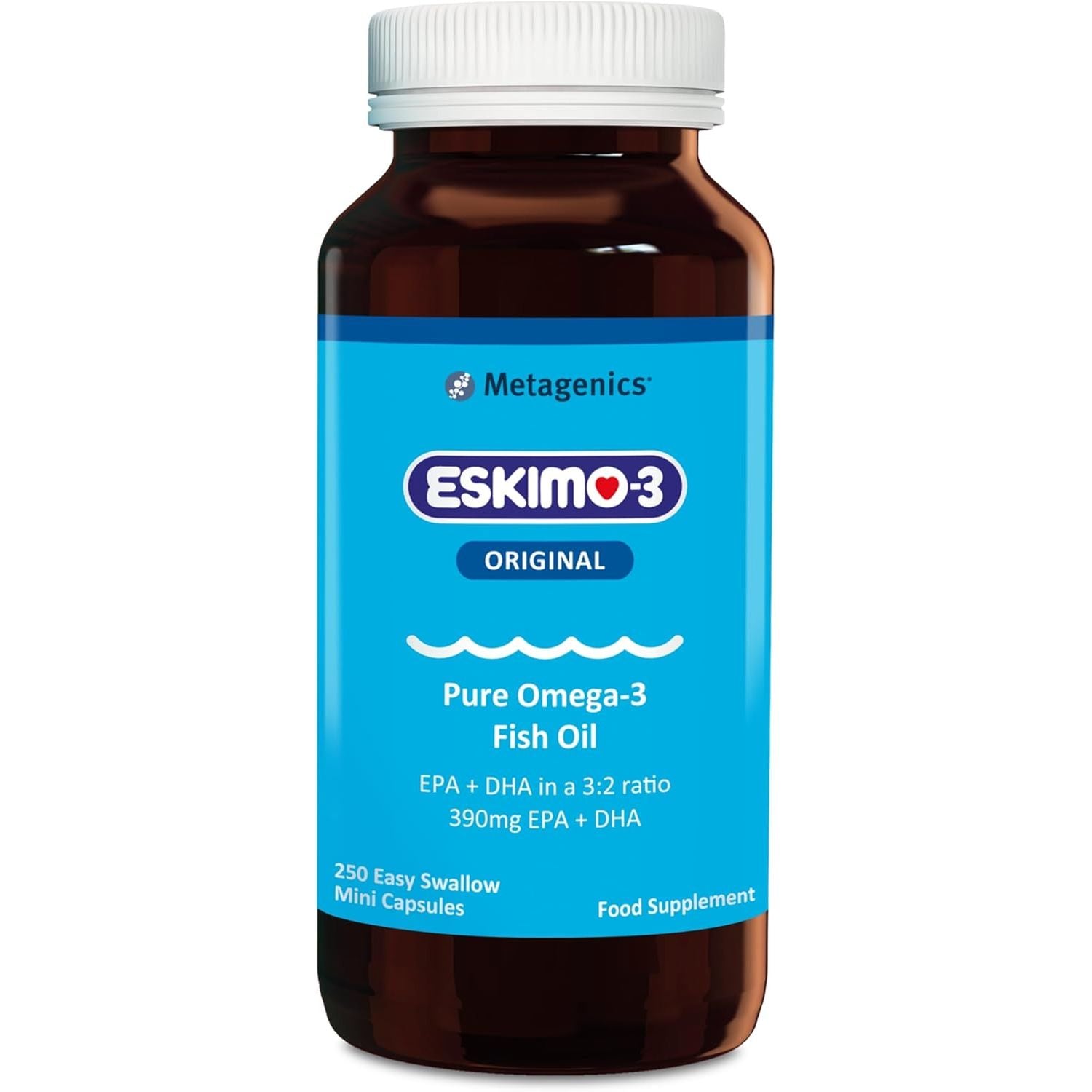 Eskimo-3 Fish Oil by Metagenics - Source of Omega-3 and Essential Fatty Acids EPA & DHA - 250 Mini Capsules
