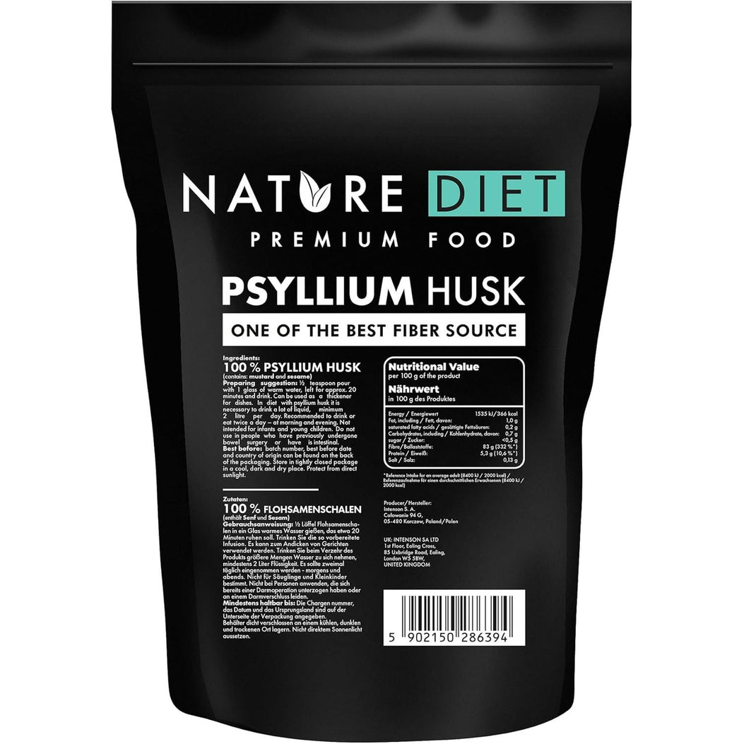 Nature Diet - Psyllium Husk 1000 G | Source of Fibre | Digestion | Detox, Packaging May Vary