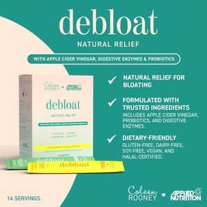 Applied Nutrition - Coleen Rooney - Debloat Powder - Apple Cider Vinegar & Enzymes, Best Digestive Health, Best Vegan Gut Support - Natural Bloating Relief (14 X 9.1G) (Pineapple, Mint & Prickly Pear)