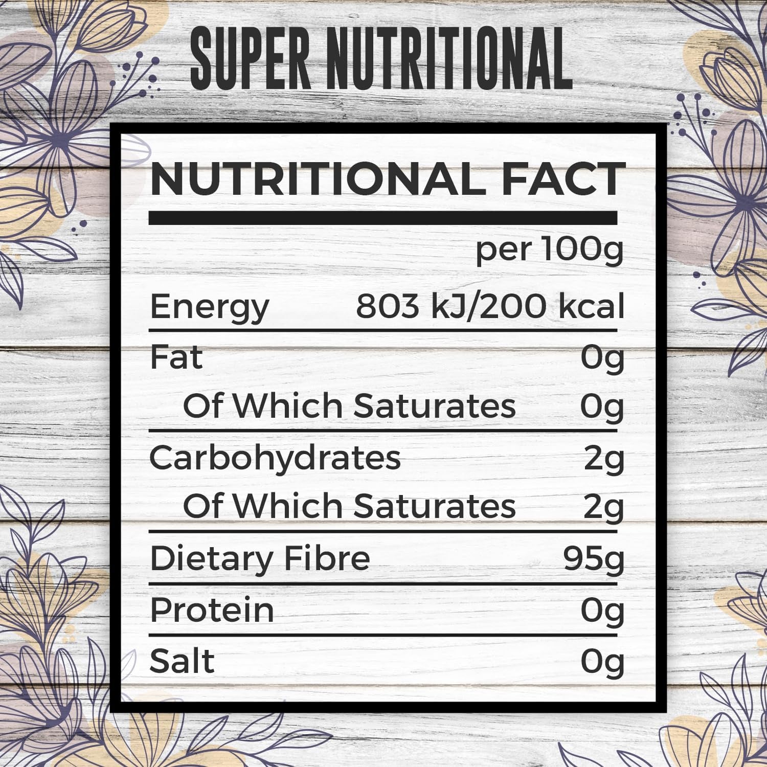 Super Cal Keto Inulin Powder 200G | 95% Fibre / 2% Carbs | Lab Tested Soluble Fibre Supplement | Great Sleep Supplement + Aids Gut Health | Pure Chicory Prebiotics Fiber - EU Sourced
