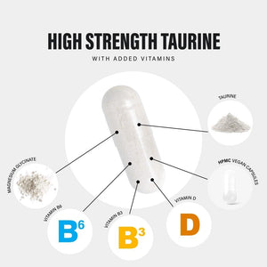 Taurine Supplement 1500Mg Capsules per Serving - Added Magnesium Glycinate, Vitamin B6, B3 and Vitamin D3-120 High Strength Taurine Capsules - (2 Capsules per Serving)