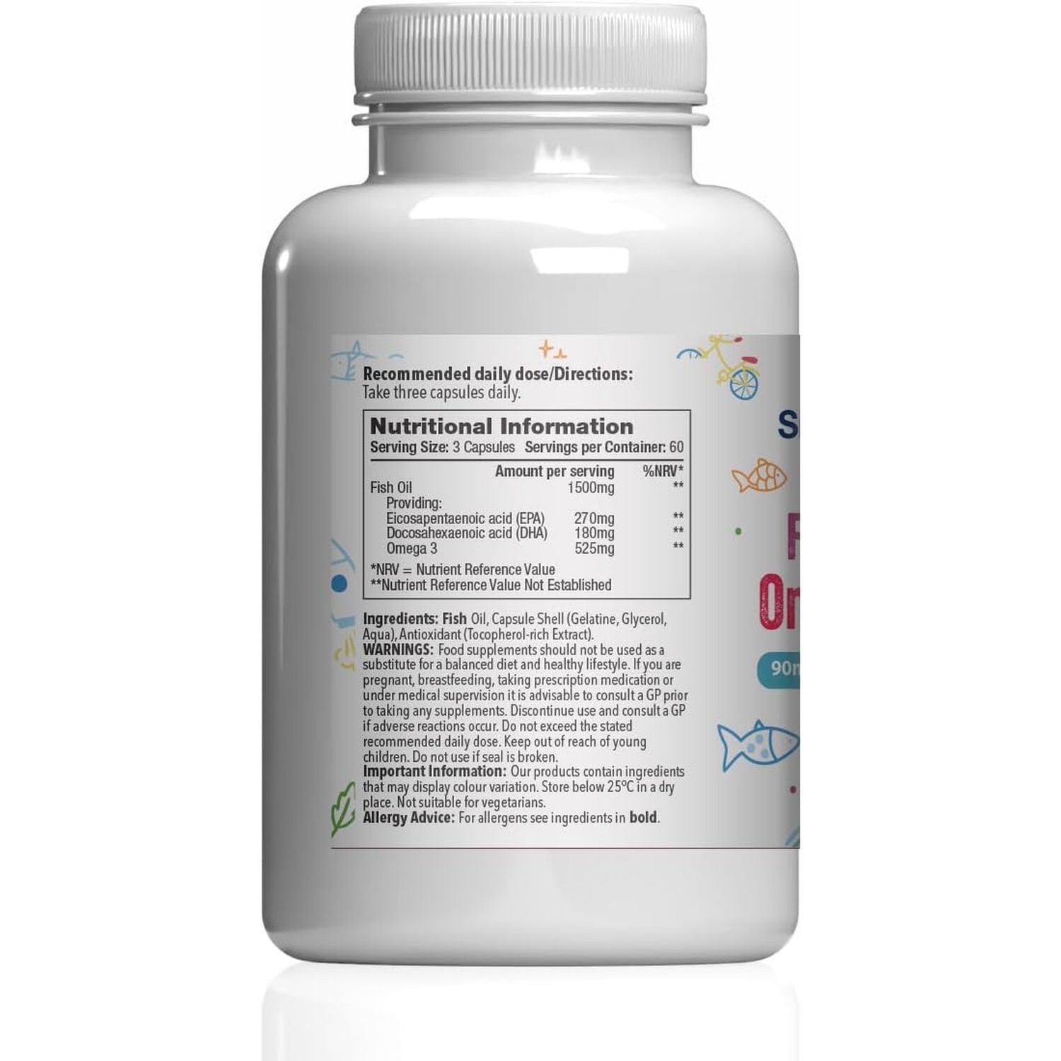 High Strength & Pure Omega 3 500Mg for Kids | for Ages 5-14 Years | 360 Capsules in Total | Manufactured in the UK