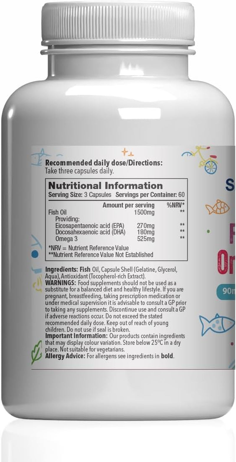 High Strength & Pure Omega 3 500Mg for Kids | for Ages 5-14 Years | 360 Capsules in Total | Manufactured in the UK