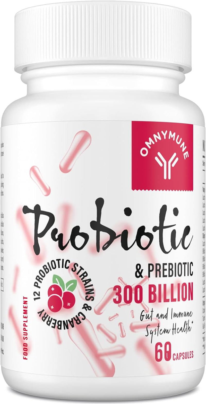 Probiotics for Women 300 Billion CFU, 12 Strains + Prebiotics, Digestive & Vaginal Health, 60 Capsules