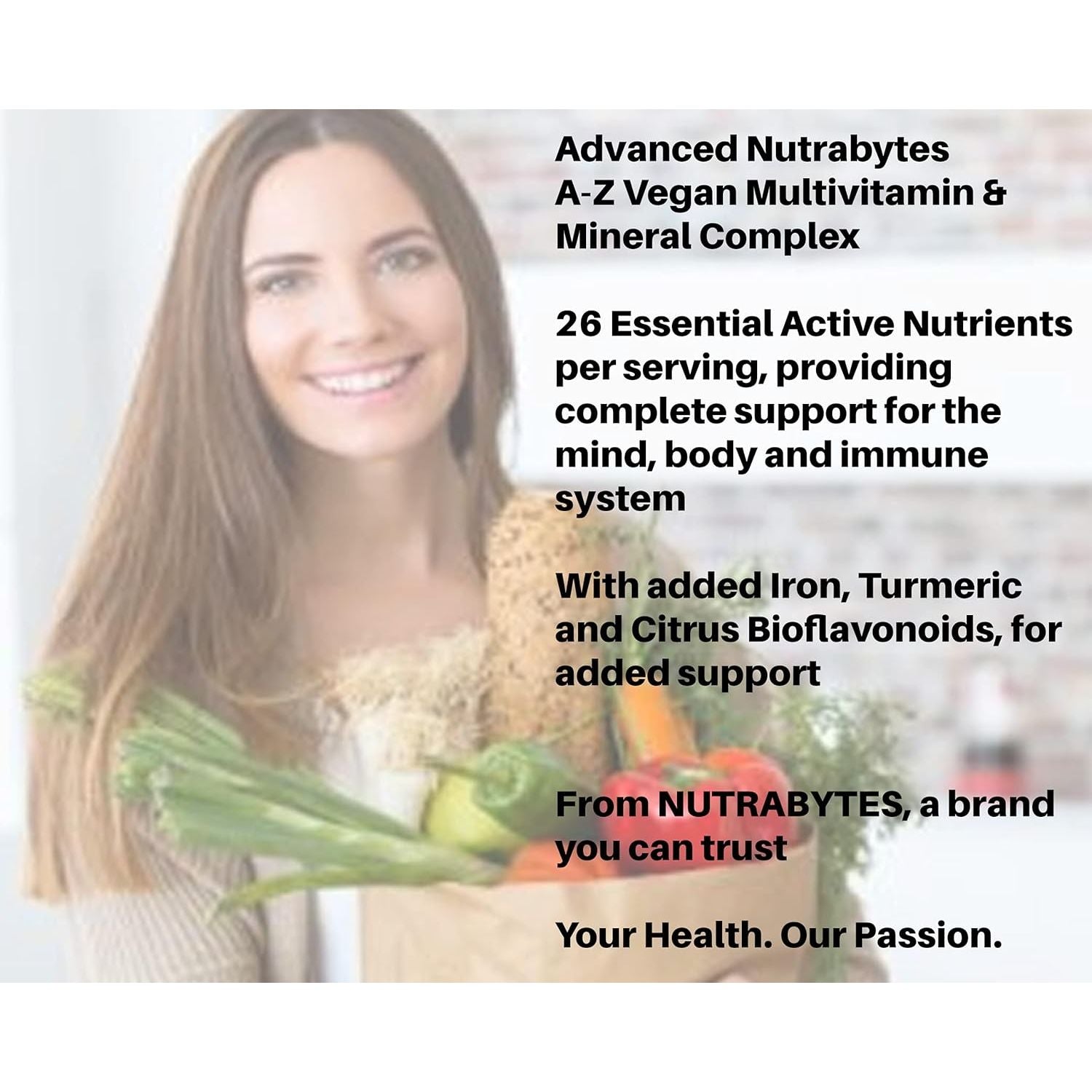 Nutrabytes Vegan A-Z Multivitamin & Mineral Complex Supplement, 360 Capsules | 26 Essential Vitamins & Minerals for Energy, Immune System, Hair, Skin, Bone, Muscle, Brain & Gut Support | for 6 Months
