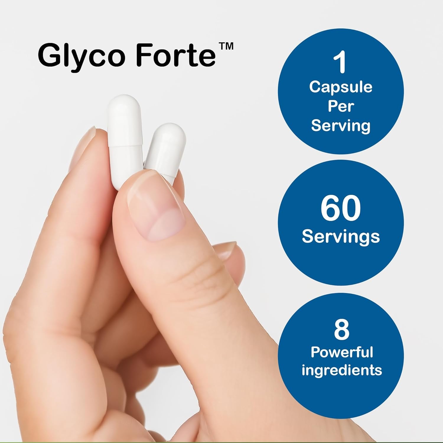 Glyco Forte Supports Blood Pressure, Blood Sugar Metabolism, Metabolic Health, Weight Management, 60 Capsules, 1 Capsule per Serving, 60 Servings