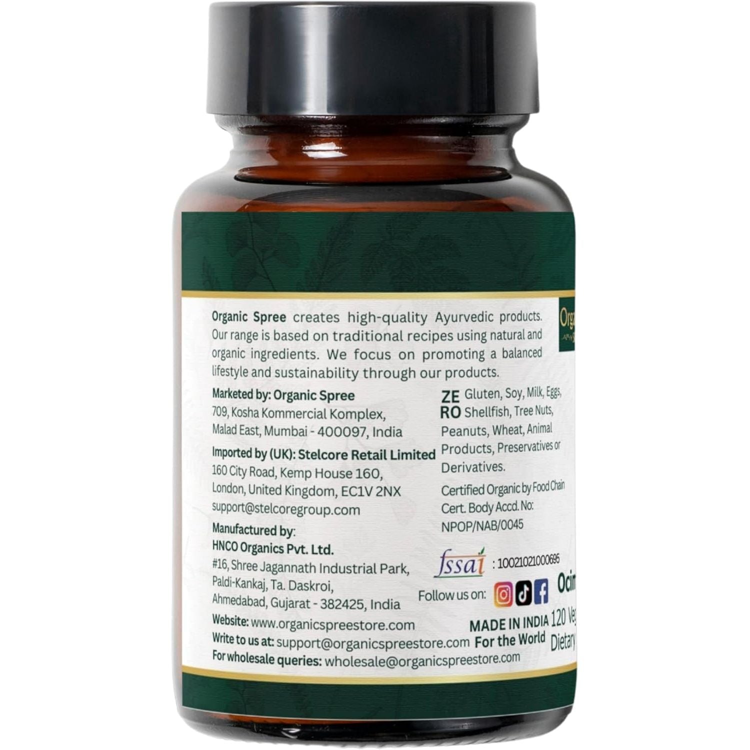 ORGANIC SPREE TULSI 120 Tablets | Holy Basil (Tulsi) | USDA Organic Certified | Organic and Natural 120Tab (1)