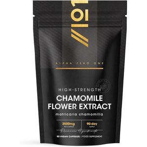 Chamomile Flower Extract 3500Mg - 90 Vegan Capsules – High Strength 7:1 Chamomile Supplement – 3 Months Supply - Resealable and Recyclable Pouch by Alpha01