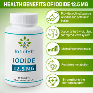 Infinivit High Potency Iodine Tablets, Lugols Iodine, Iodine and Potassium Iodide, 90 Vegan Tablets