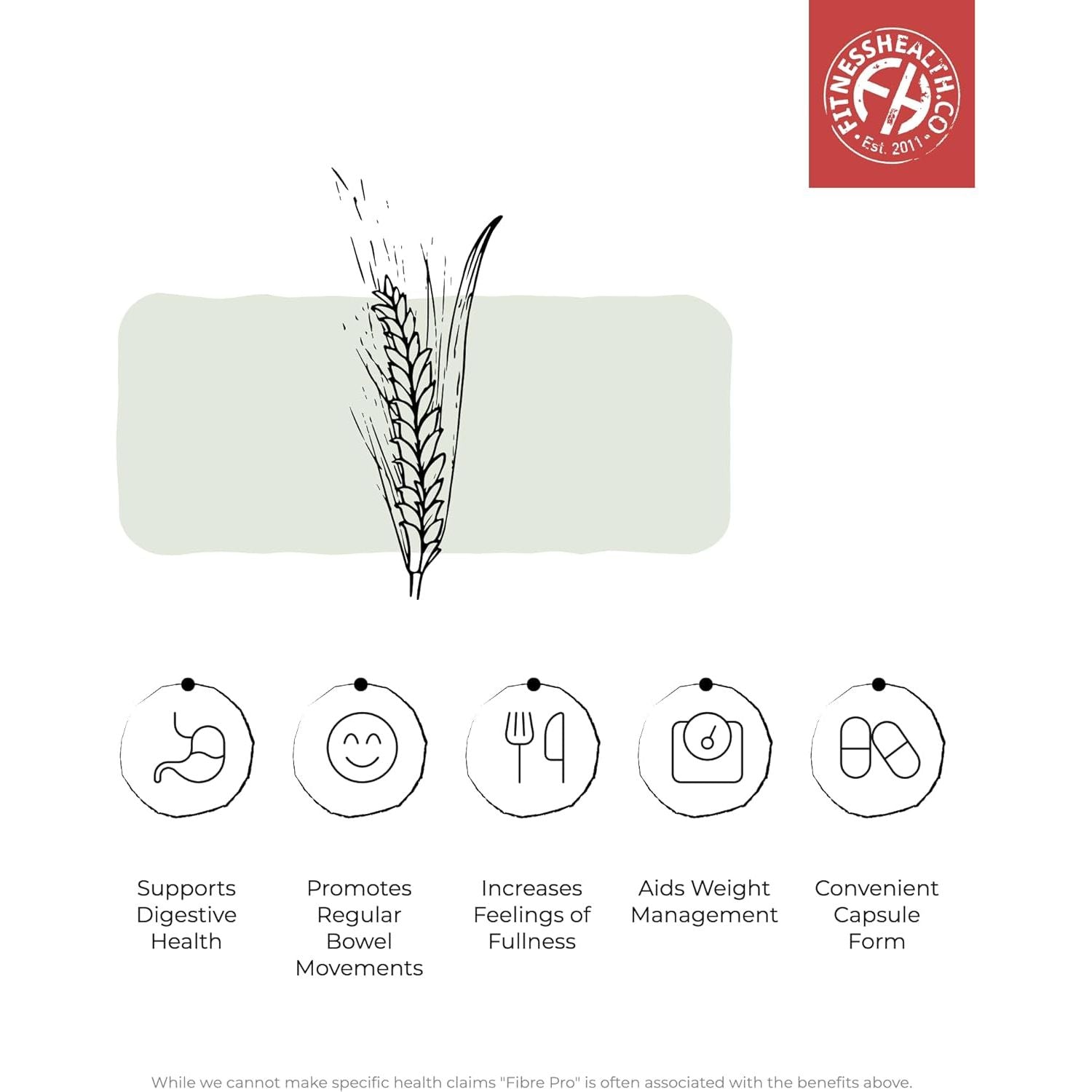 Fibre Pro Capsules - Inulin Powder Husk Powder Digestive System Supplement 60 Capsules