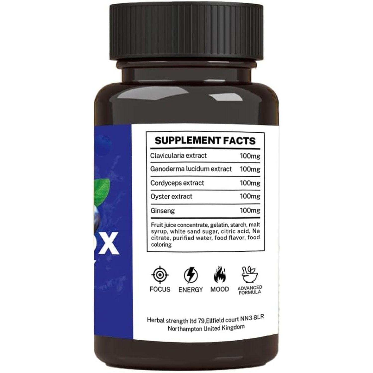 EROTICOX 500Mg | Stronger | Longer | Harder | Performance | Extra Strength Enhancing, Stamina Endurance Booster Supplement for Men | 10 Ginseng Blue Barry Flavour Gummy