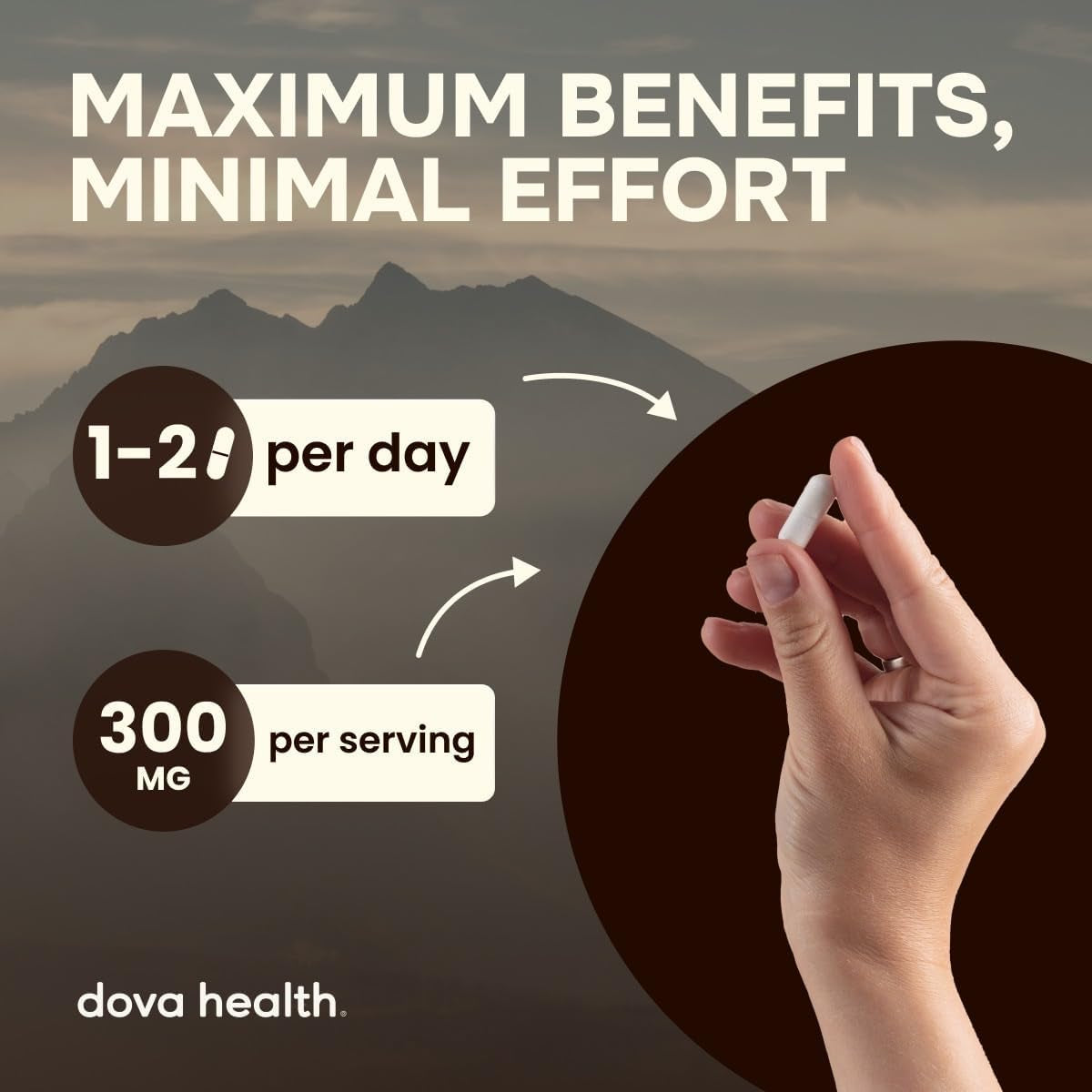 Dova Health Glycinate 300Mg - High Absorption Chelated Magnesium Bisglycinate - Pure Magnesium Supplement for Sleep, Stress Relief, Muscle & Bone Support - 120 Vegan Capsules, Made in UK