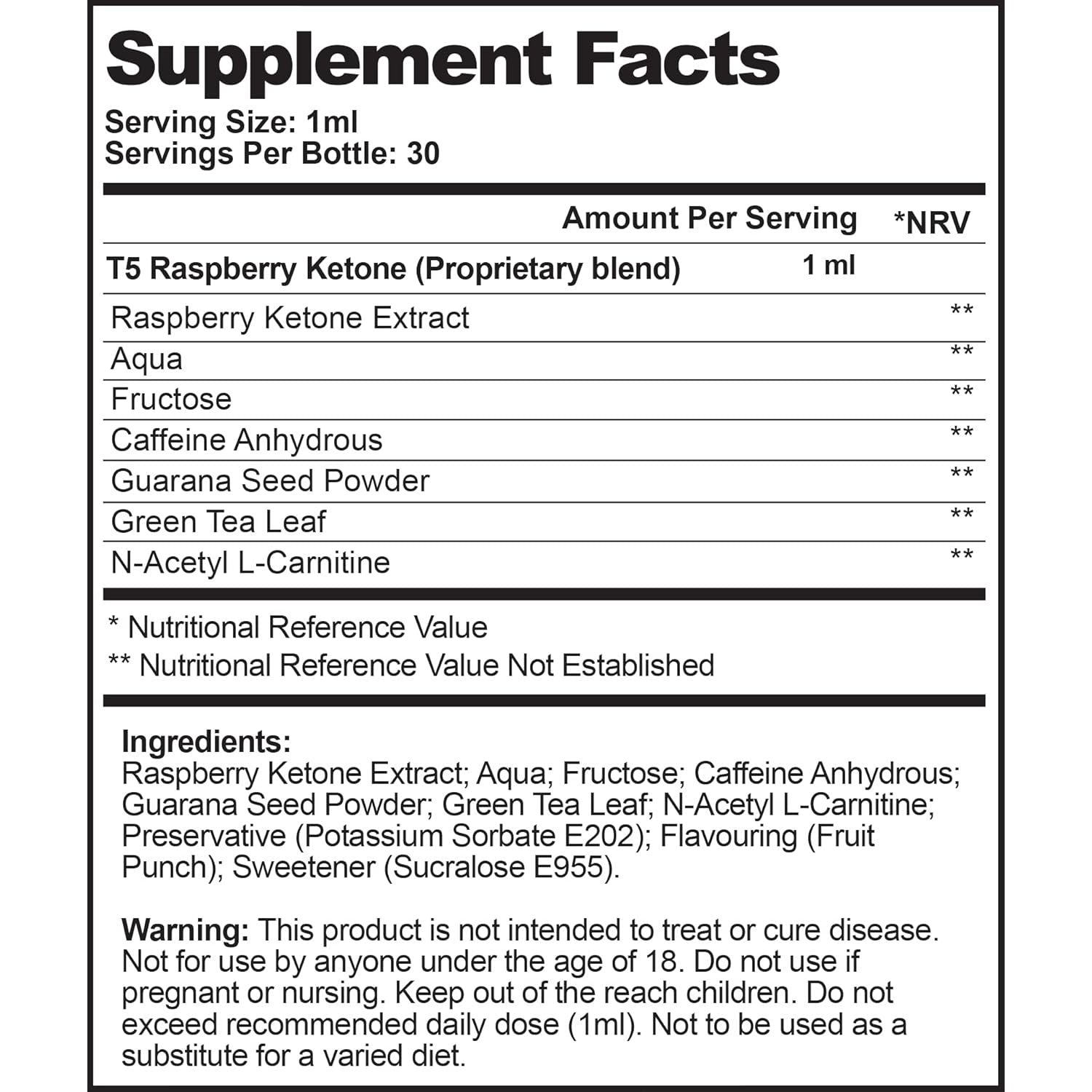 T5 Raspberry Ketone Serum: Powerful Fat Burners & Raspberry Ketones Blend. Fast Acting Weight Loss & Detox Drops (1 Month Supply | Suitable for Vegetarians | UK Manufactured)