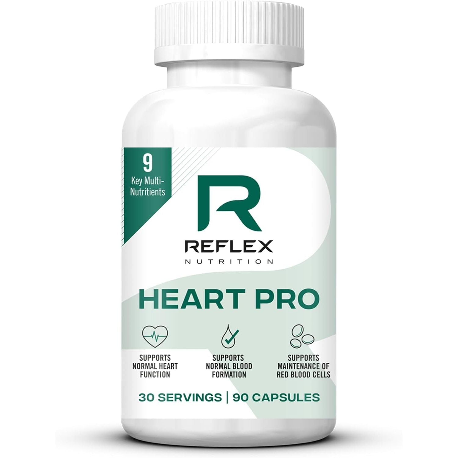 Reflex Nutrition Heart Pro for Blood Pressure and Healthy Cholesterol - Comprehensive Cardio Support with Garlic, Vitamin B12, Potassium, Cocoa, Ginger -Boost Heart Health & Circulation (90 Capsules)
