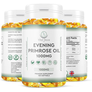 Evening Primrose Oil 1000MG - 4 Month Suuply - Omega 6 & 9 - Vegan Evening Primrose Oil 1000MG