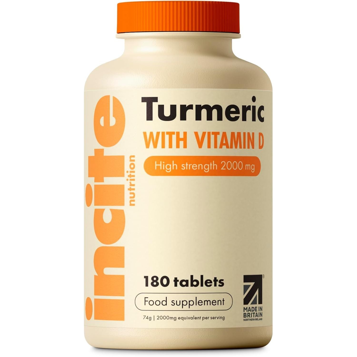 Incite Nutrition Turmeric Tablets 2000 Mg. 3 Month Supply of High Strength Curcumin with Vitamin D. Antioxidant, Anti-Inflammatory, Immune System Support. Non-Gmo and Suitable for Vegetarians