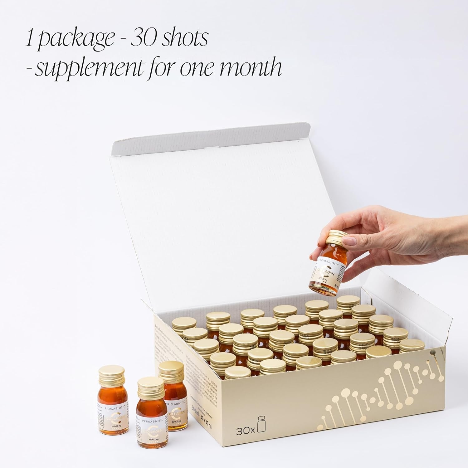 Primabiotic - Collagen Pack 30 Bottles 30 Ml - High Collagen Content [10,000 Mg] -Hydrolyzed - 900 Ml - Absorption 95%