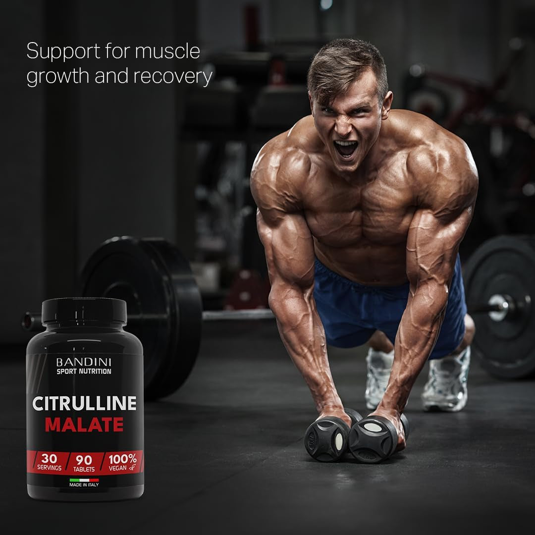 Bandini® CITRULLINE Malate 90 Tablets 3000 Mg per Daily Dose - Extra-High Dosage (1 Month Coverage) - 100% Vegan L-Citrulline from Fermentation - Citrullin for Athletes and Bodybuilders
