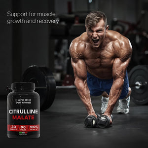 Bandini® CITRULLINE Malate 90 Tablets 3000 Mg per Daily Dose - Extra-High Dosage (1 Month Coverage) - 100% Vegan L-Citrulline from Fermentation - Citrullin for Athletes and Bodybuilders